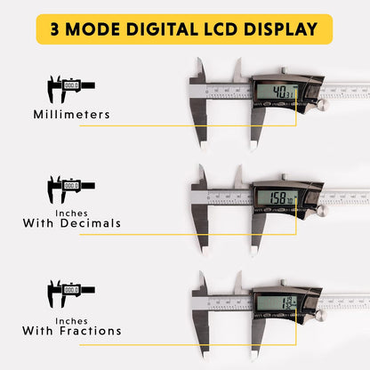 General Tools & Instruments 1478 Fraction Plus Digital Fractional Caliper, Stainless Steel, 8-Inch