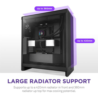 NZXT GABINETE H7 Flow/Negro/Midi-Tower/Gamer