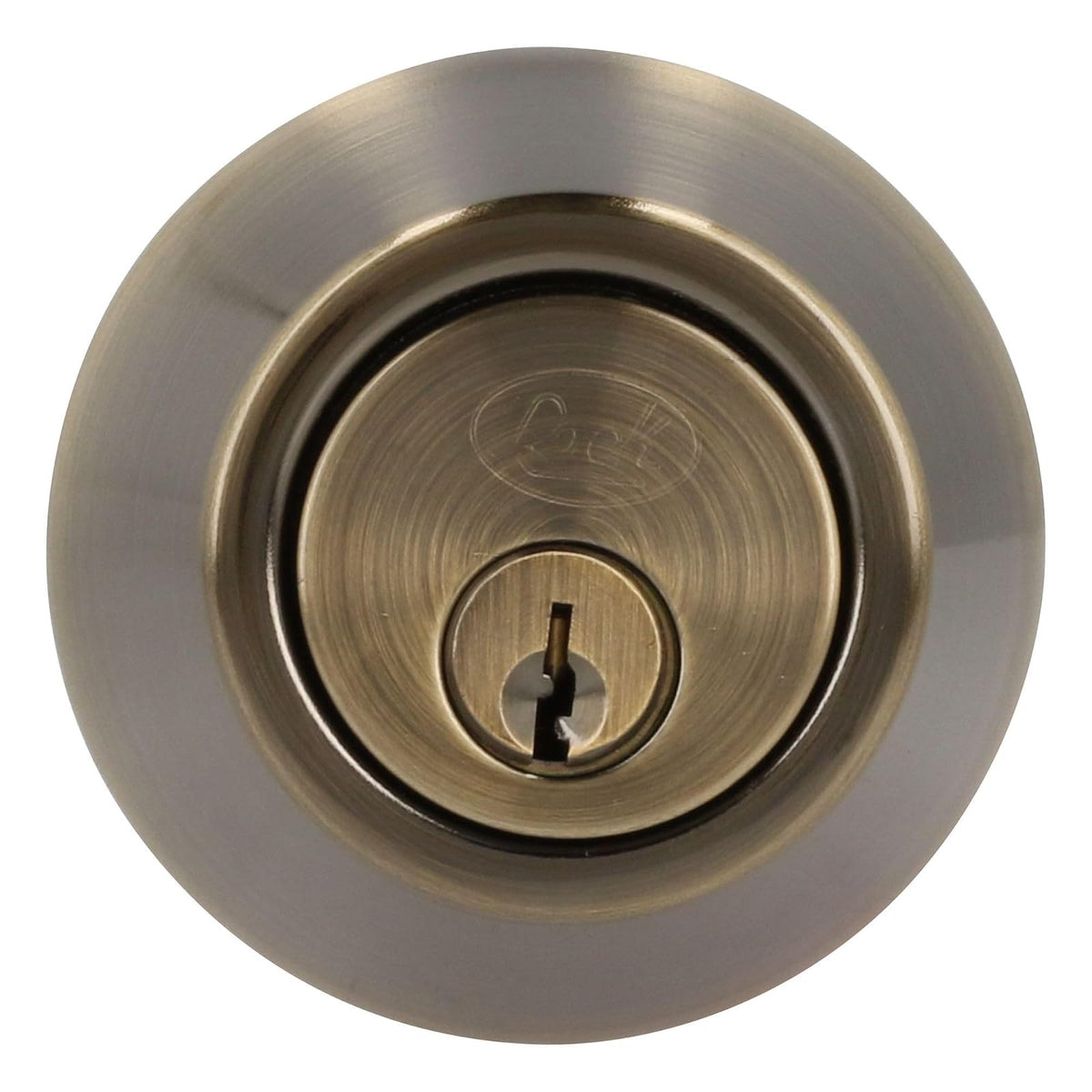 Lock 14CE Cerrojo residencial función doble, latón antiguo, llave estándar, blíster