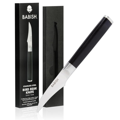 Babish Set de 4 Cuchillos para Carne de Acero Alemán - 3" - Cuchillo de pico de pájaro de acero inoxidable de alto carbono