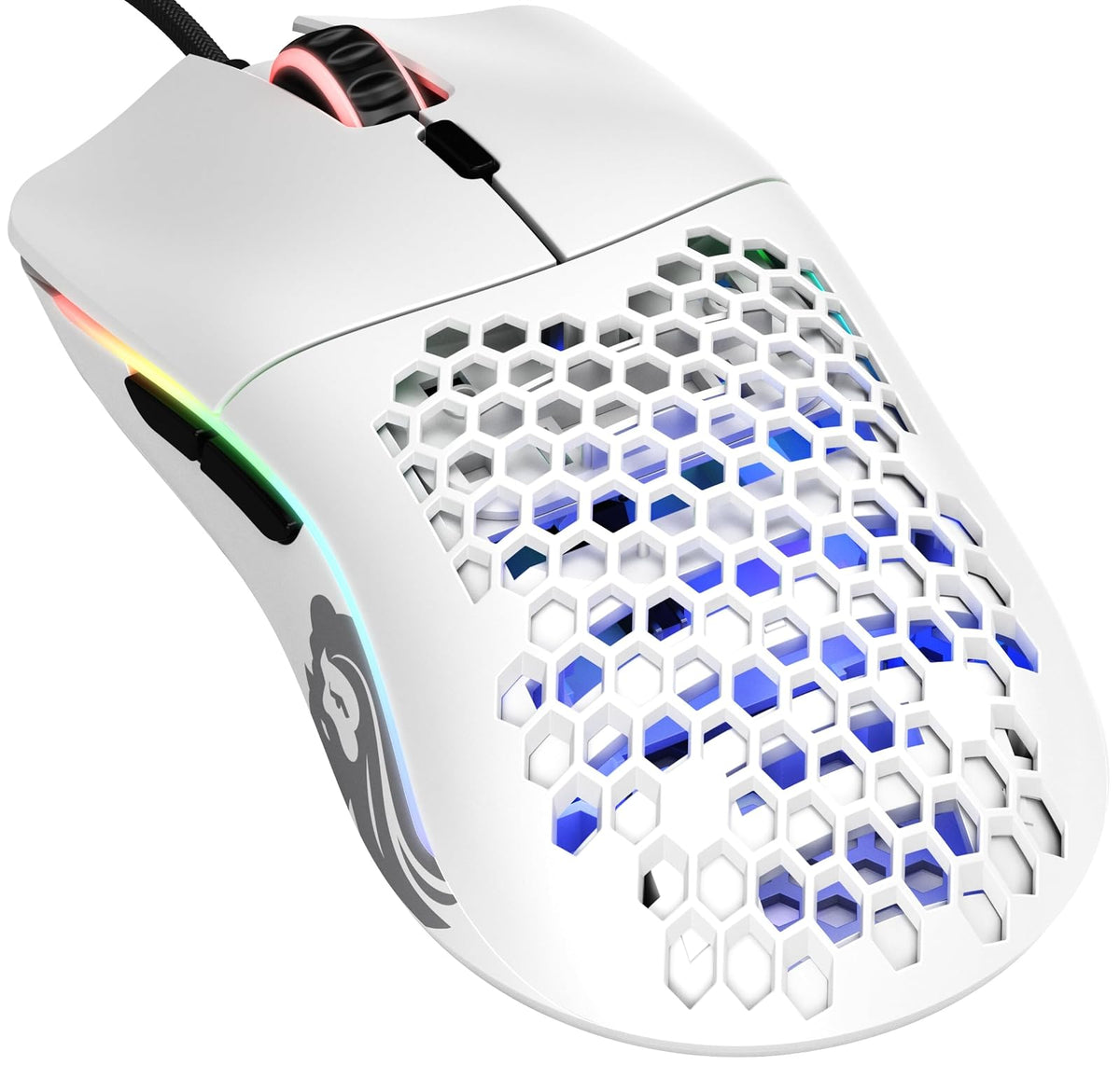 Glorious Gaming Mouse - Modelo O 67 g Honeycomb Mouse Superligero, USB Gaming Mouse - Blanco Mate