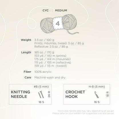 Lion Brand Yarn Basic Stitch - Hilo de punto antibolitas, hilo para ganchillo, 1 paquete, color negro