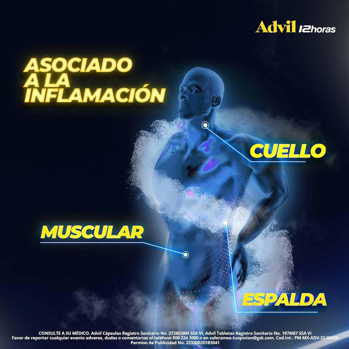 Advil 12 Horas Analgésico 600mg, Liberación Prolongada para Dolores de Articulaciones y Musculares, 12 tabletas