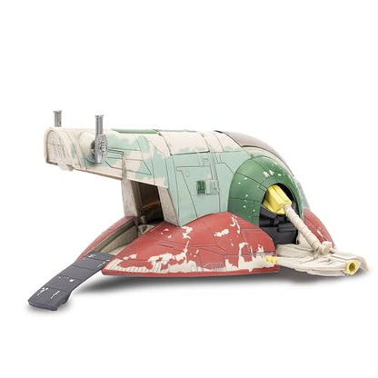 Star Wars Micro Galaxy Squadron Boba Fett's Starship (EP 5) - Vehículo de 7 Pulgadas con Soporte de exhibición de Vuelo y Tres Accesorios de Micro Figura de 1 Pulgada