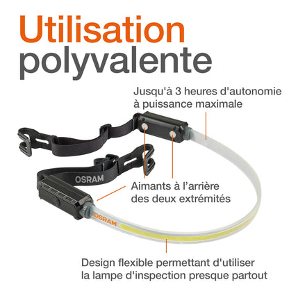 OSRAM LEDIL416 Lámpara de Inspección de Tira Flexible Recargable 5V, Negro