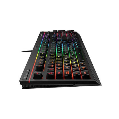 HyperX Alloy Core RGB – Teclado gamer español de membrana – Teclas silenciosas y rápidas con iluminación dinámica RGB, Resistente a derrames, Compatible con Windows 10/8.1/8/7 – Teclas Español Latam