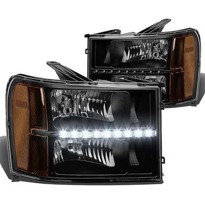 DNA Motoring HL-LED-GMCSIE07-BK-AM Conjunto de Faros, Lado del Conductor y Pasajero