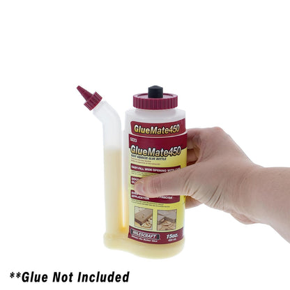 Milescraft 5223 - Botella de pegamento de madera de precisión de 450 ml, antigoteo, puntas de clavija y galletas incluidas, diseño multicámara de fácil flujo, ideal para carpintería