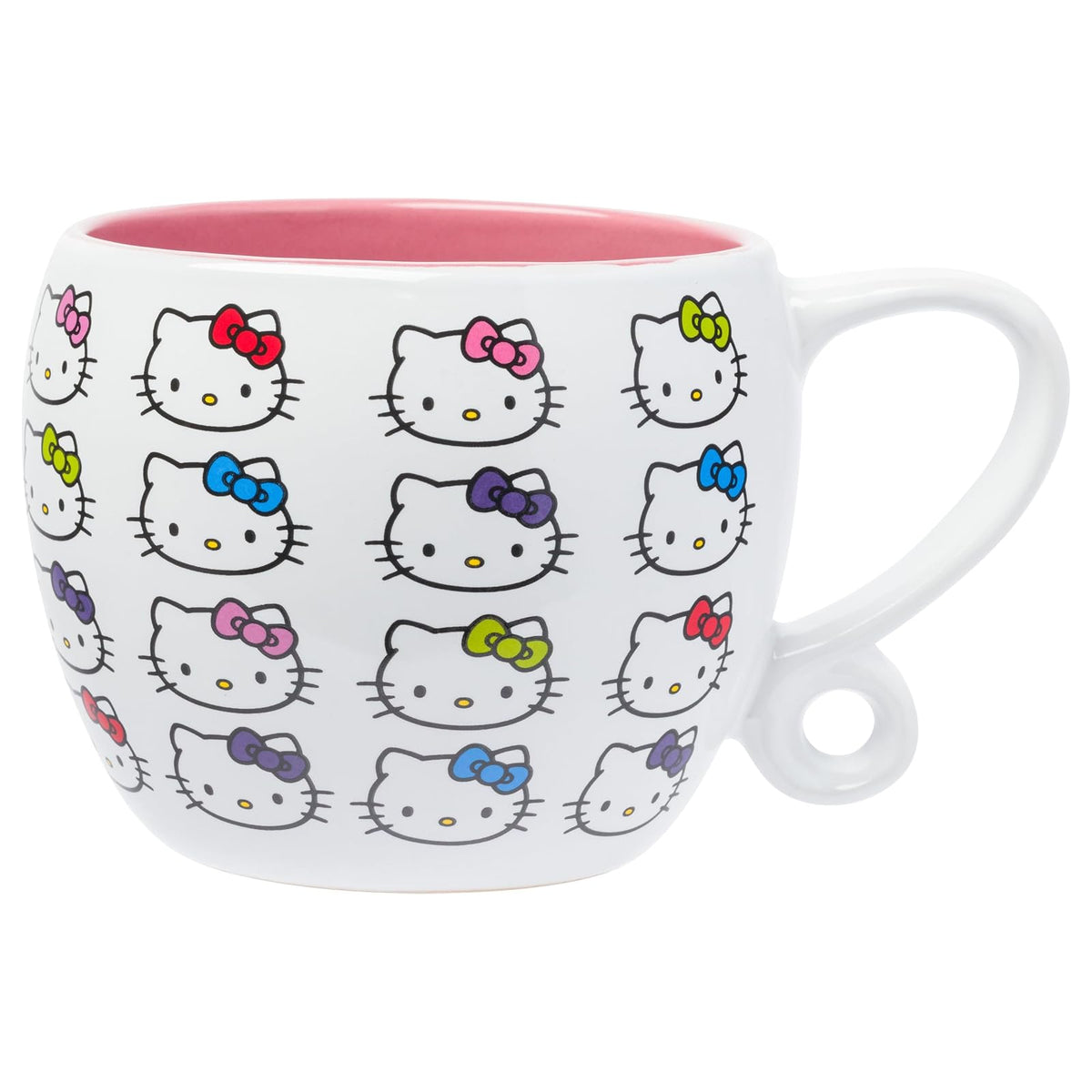 Silver Buffalo Sanrio Hello Kitty - Taza de cerámica con asa redonda para cuerpo, 16 onzas