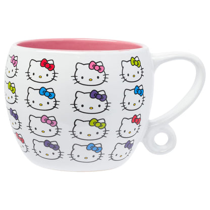 Silver Buffalo Sanrio Hello Kitty - Taza de cerámica con asa redonda para cuerpo, 16 onzas