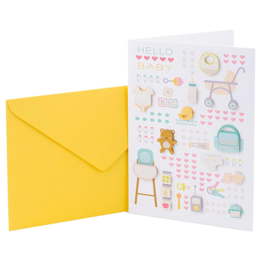 Hallmark Signature - Tarjeta de baby shower para padres nuevos (iconos del bebé) a un bebé, felicitaciones, revelación de género