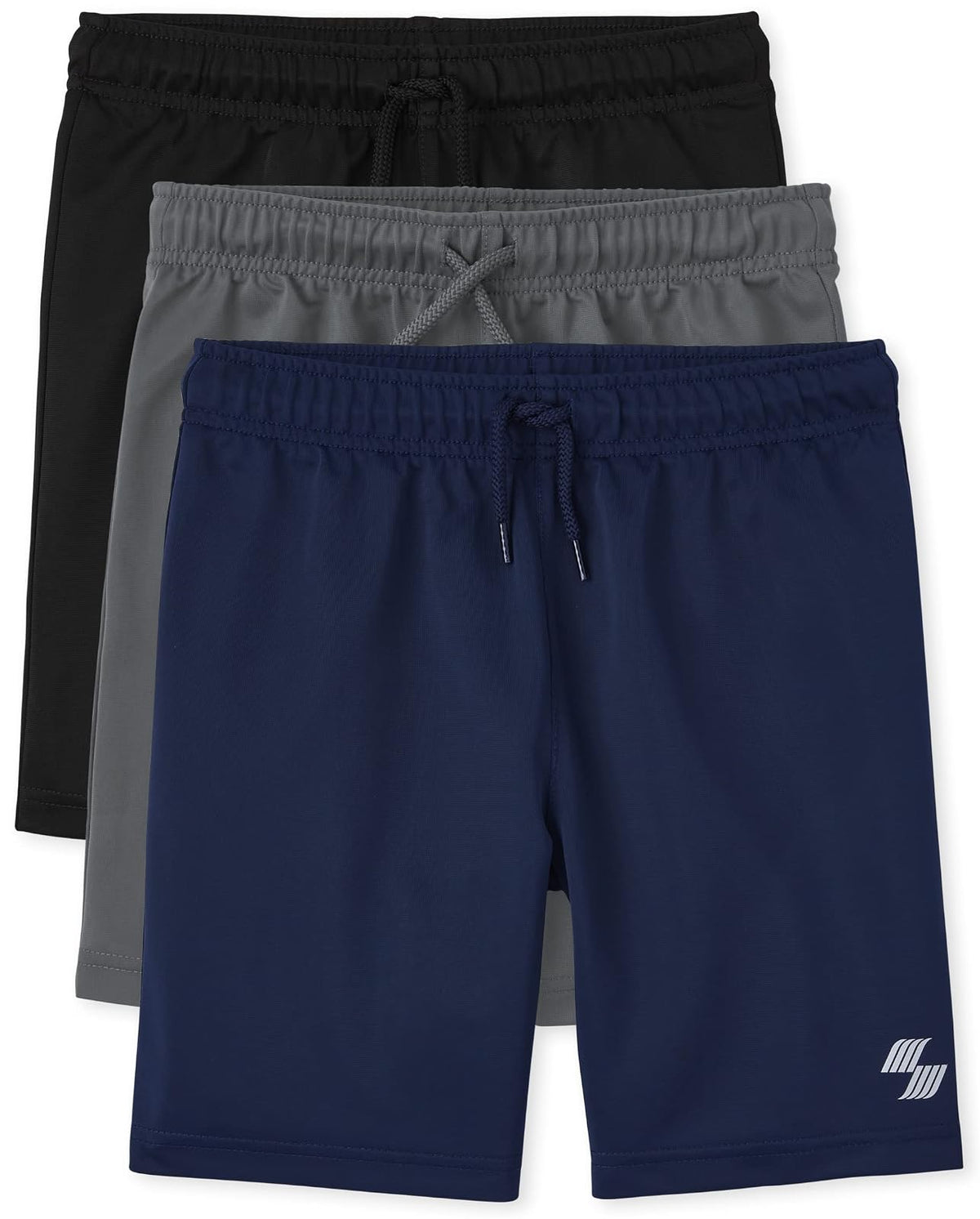 The Children's Place Set de 3 Shorts de Básquetbol para Niño - M - Negro - Gris - Azul - 3