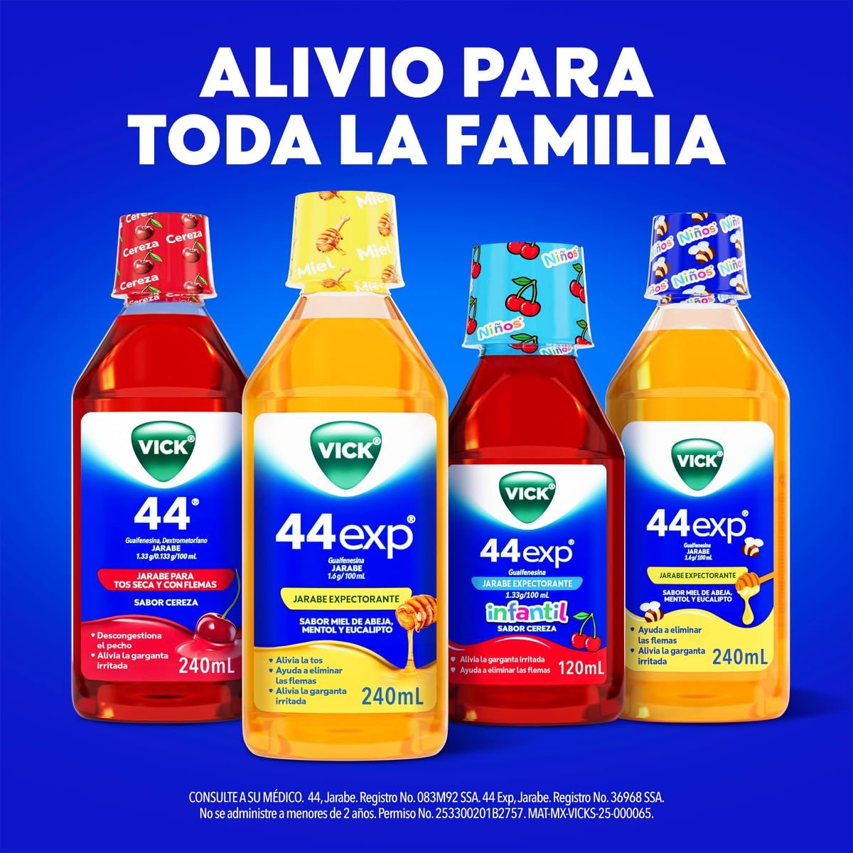 Vick Jarabe 44Exp Miel Alivia la Tos con Flemas 240ml