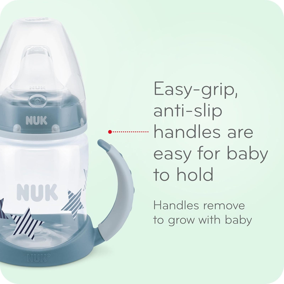 NUK Active Sippy Cup 10 onzas, 2 unidades más de 8 meses, color azul