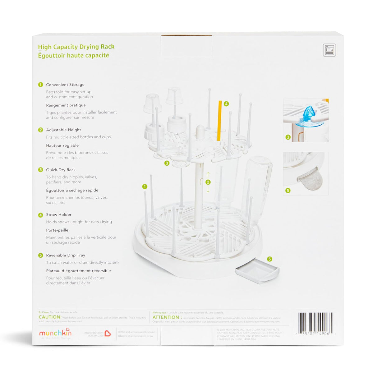 Munchkin High Capacity Drying Rack, White
