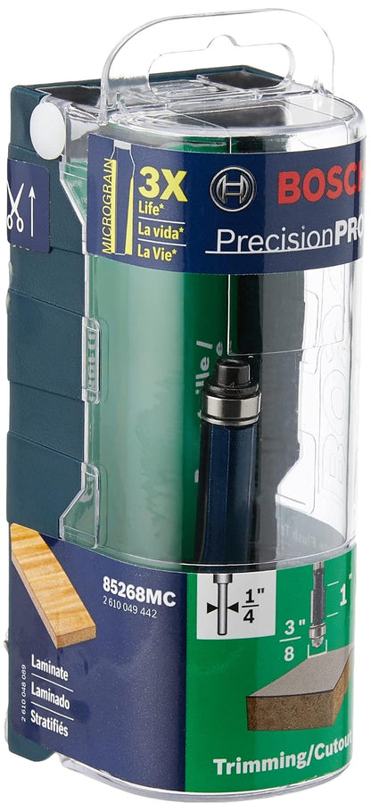 BOSCH 85268MC 3/8 pulgadas x 1 pulgada. Broca de enrutador de doble fuga con punta de carburo