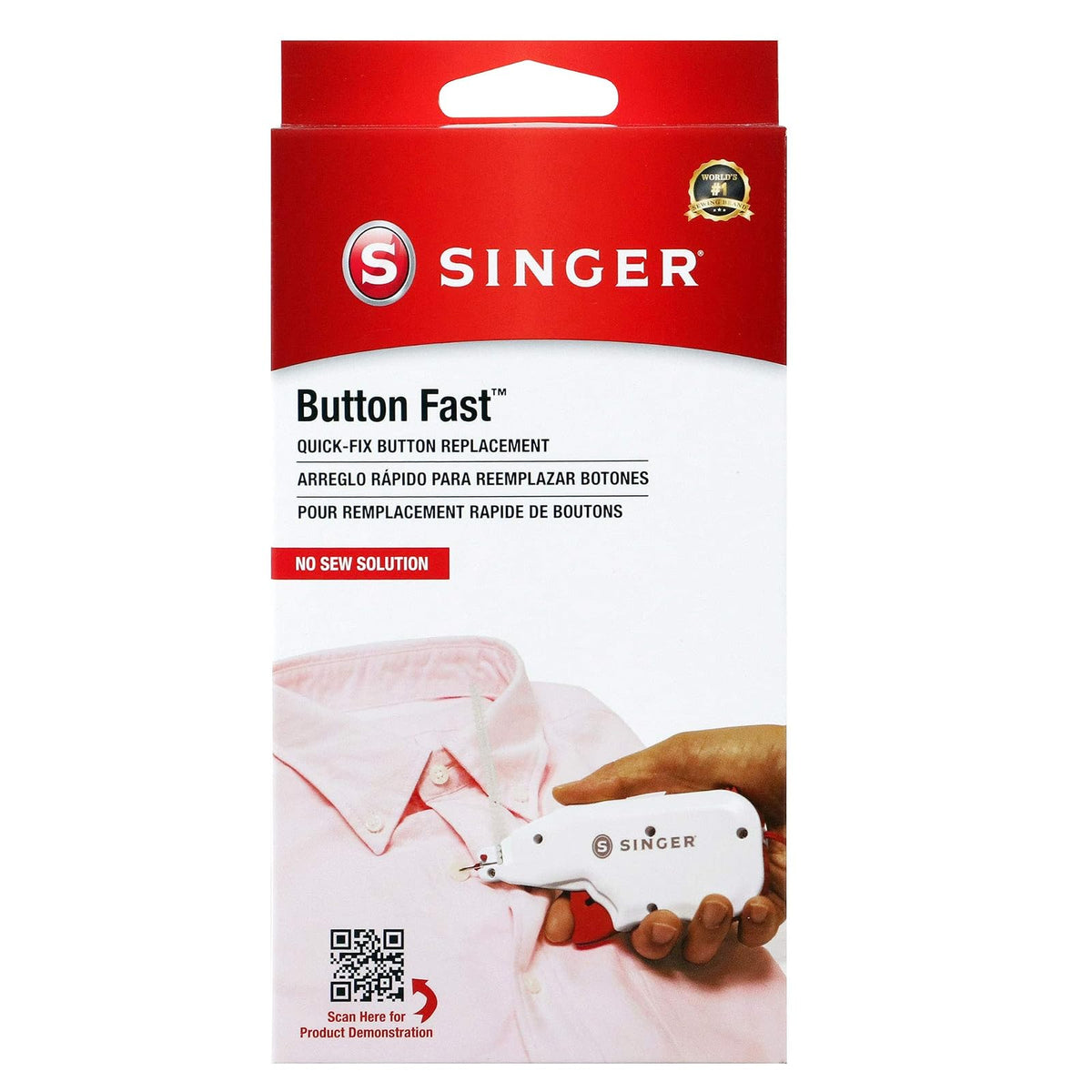 Singer Button - Herramienta de reemplazo de botón de fijación rápida con 60 cierres y 12 botones (01933)