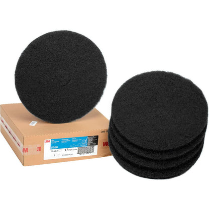 3M 7200 Almohadilla para limpieza de suelos, color negro (caja de 5), Negro, 43 cm
