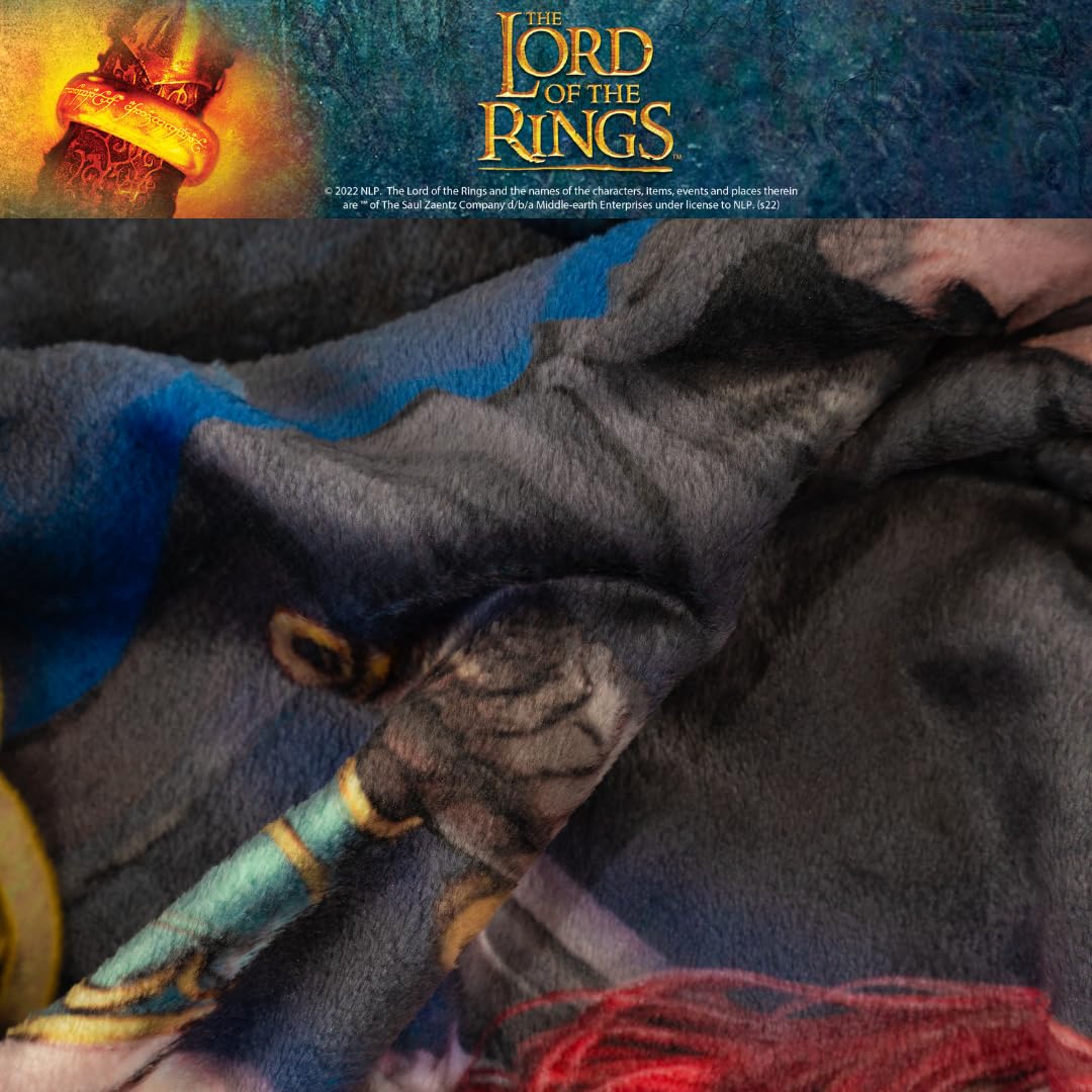 Franco - Manta de Felpa Supersuave y acogedora, Ropa de Cama Coleccionable, The Lord of The Rings (El señor de los Anillos): La Guerra de los Rohirrim, 117 x 152 cm (Producto con Licencia Oficial)