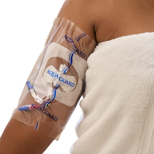 TIDI AquaGuard Sábana - 7" x 7" - Protección de ducha - Autoadhesiva - Fabricado sin látex - Barrera de humedad - 7 hojas por paquete - Suministros médicos (50010-PKG)