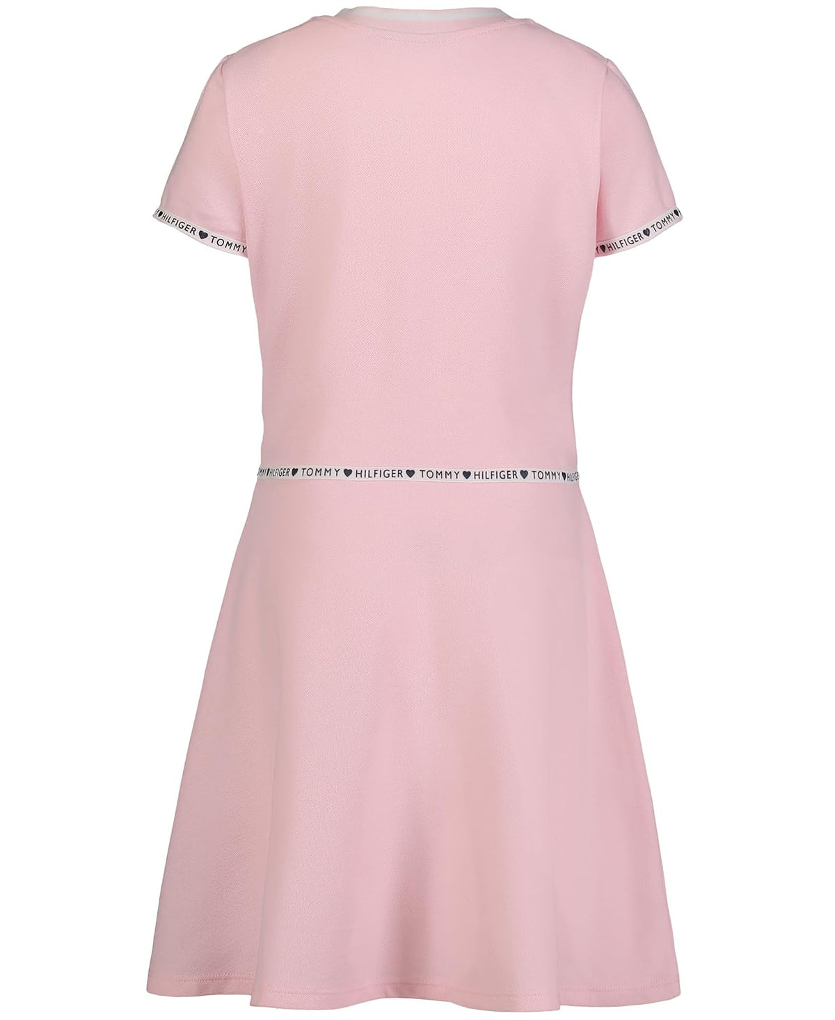Tommy Hilfiger Short Sleeve Sporty Flag Taping Dress, Classic Style with Logo Design & Trim Vestido informalNiñas