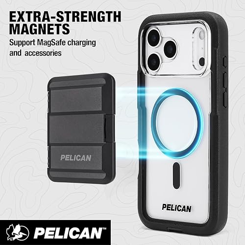 Pelican Voyager - Funda para iPhone 17 Pro Max [compatible con MagSafe] Funda resistente para teléfono de 25 pies, protección contra caídas de grado militar, cubierta resistente con clip para cinturón