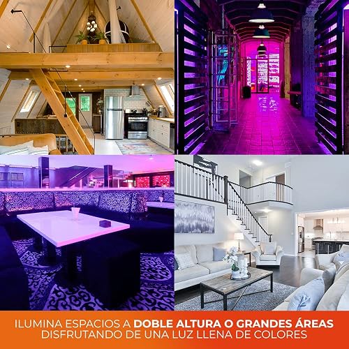 Tecnolite Connect - Foco Inteligente Luz LED RGB Atenuable 20 W, Control App Connect, Compatible con Alexa, WiFi y Bluetooth, Casa Inteligente, Ahorro de Energía, Iluminación Interior y Exterior