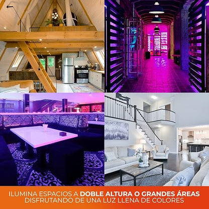 Tecnolite Connect - Foco Inteligente Luz LED RGB Atenuable 20 W, Control App Connect, Compatible con Alexa, WiFi y Bluetooth, Casa Inteligente, Ahorro de Energía, Iluminación Interior y Exterior