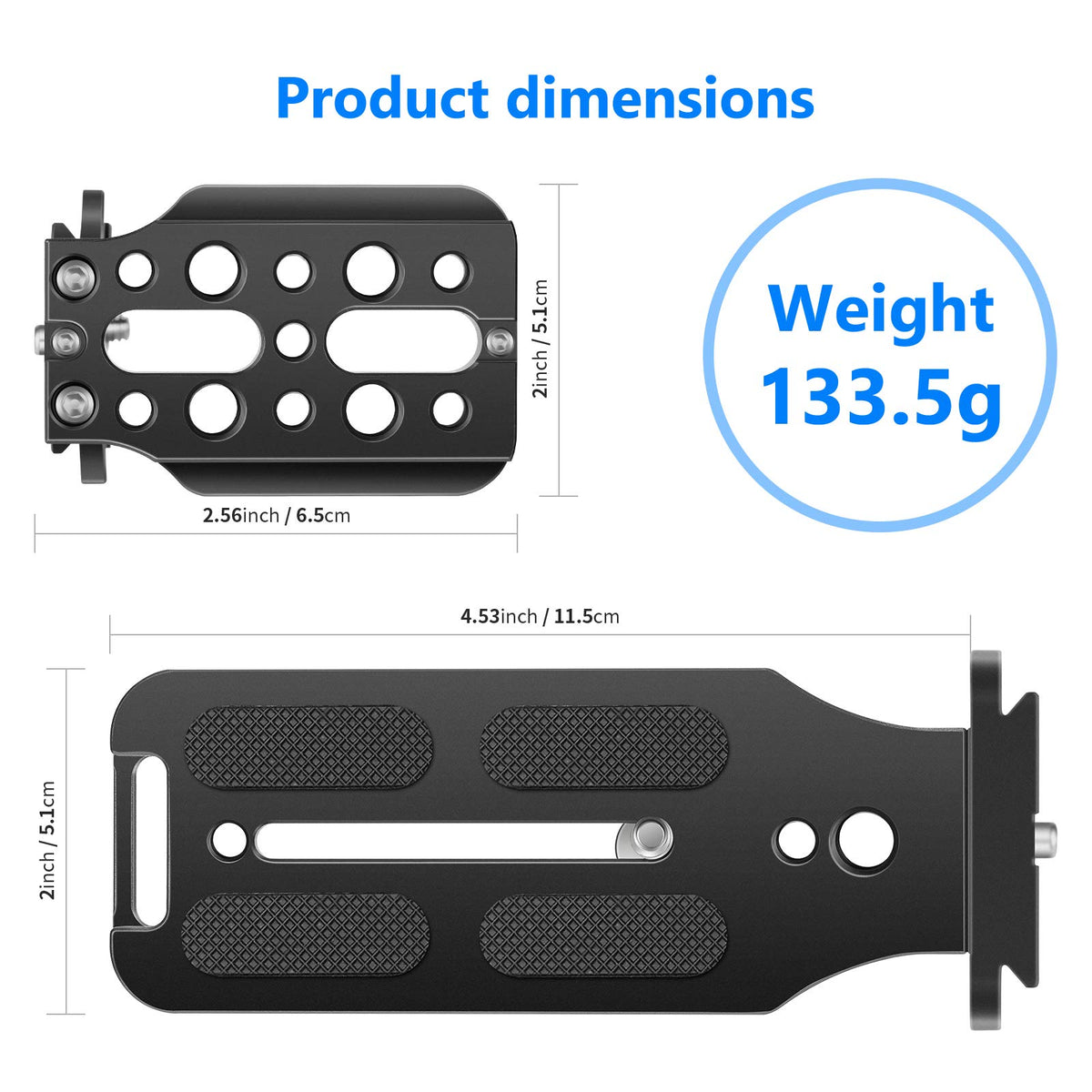 NEEWER Soporte en Forma de L Zapata Rápida Placa QR Cámara de Disparo Vertical Soporte en L con Tornillo 1/4 Pulgada Arca Swiss Compatible con dji Osmo Ronin Zhiyun Canon(Negro)