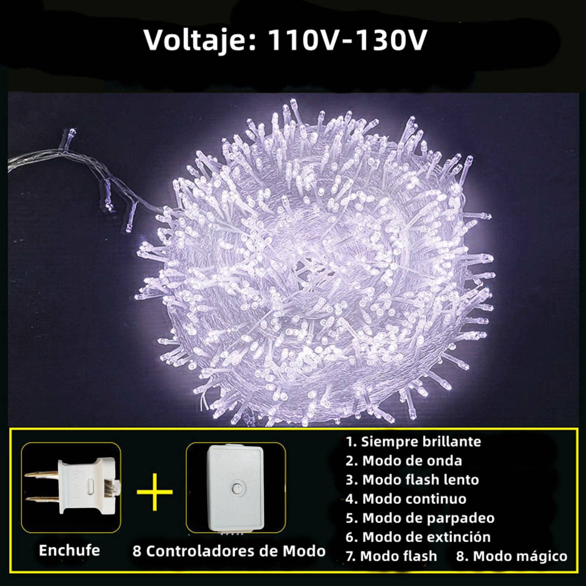 Series de Luces led - Luces de Navidad con 8 modos de iluminación Guirnalda de Luces de Navidad