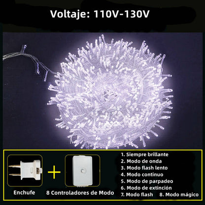 Series de Luces led - Luces de Navidad con 8 modos de iluminación Guirnalda de Luces de Navidad