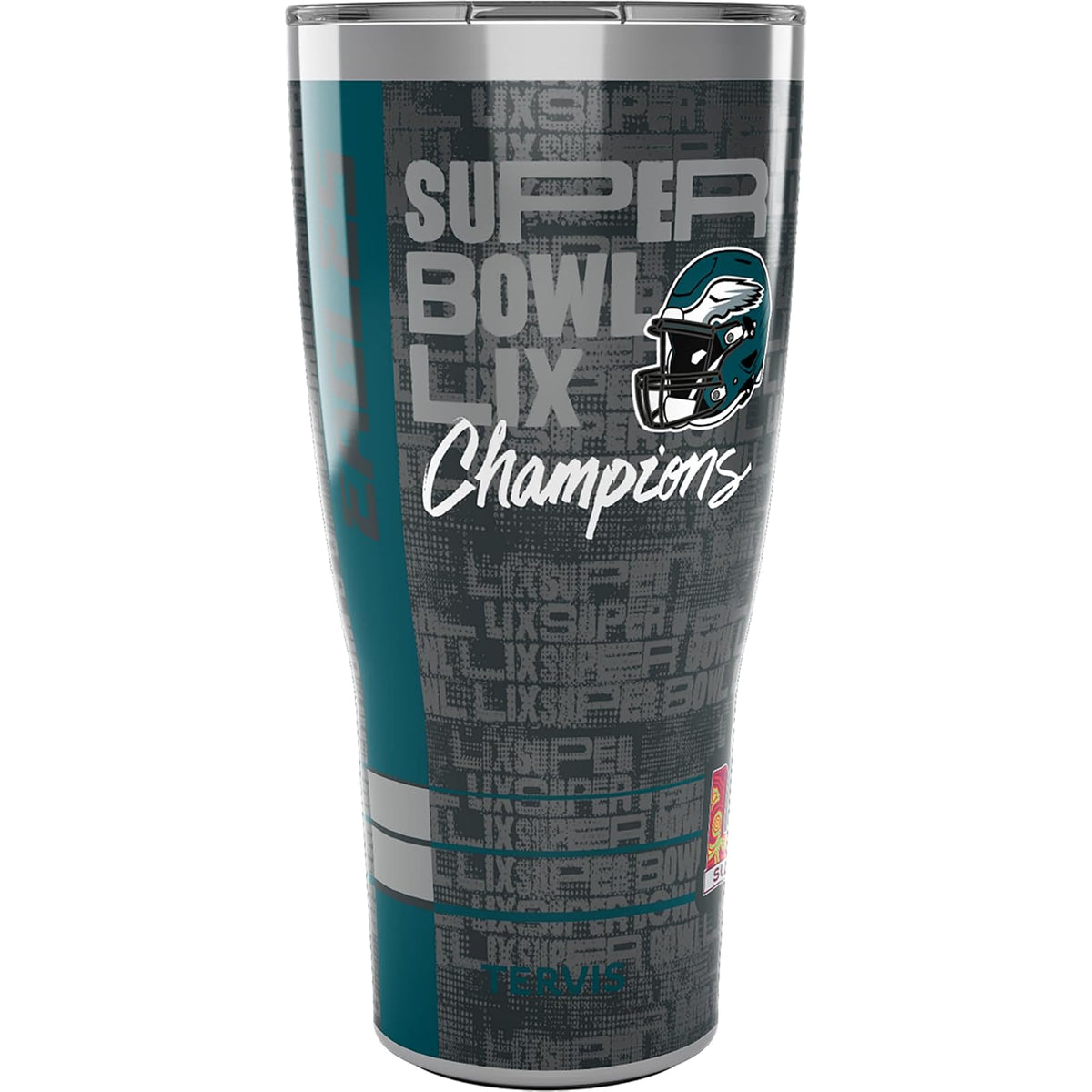 Tervis Traveler NFL Philadelphia Eagles - Super Bowl LIX Champions - Vaso de viaje con triple aislamiento que mantiene las bebidas frías y calientes, 30 onzas, acero inoxidable