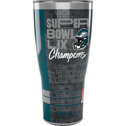 Tervis Traveler NFL Philadelphia Eagles - Super Bowl LIX Champions - Vaso de viaje con triple aislamiento que mantiene las bebidas frías y calientes, 30 onzas, acero inoxidable