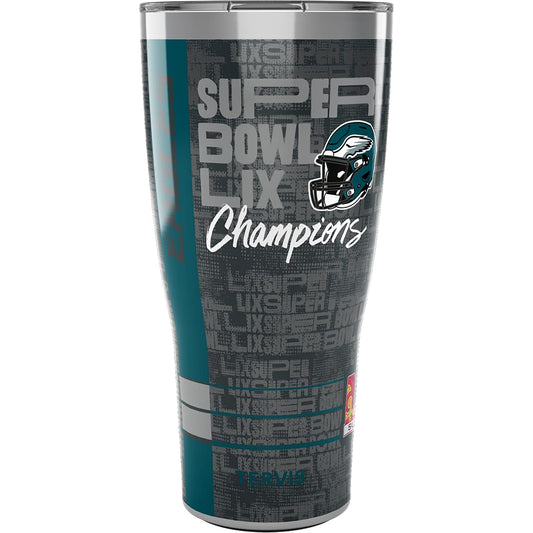 Tervis Traveler NFL Philadelphia Eagles - Super Bowl LIX Champions - Vaso de viaje con triple aislamiento que mantiene las bebidas frías y calientes, 30 onzas, acero inoxidable