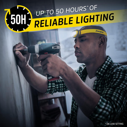 Energizer - Faro LED Pro360, diadema adicional incluida, IPX4 resistente al agua, luz principal de alto rendimiento para exteriores, camping, correr, tormenta, baterías incluidas