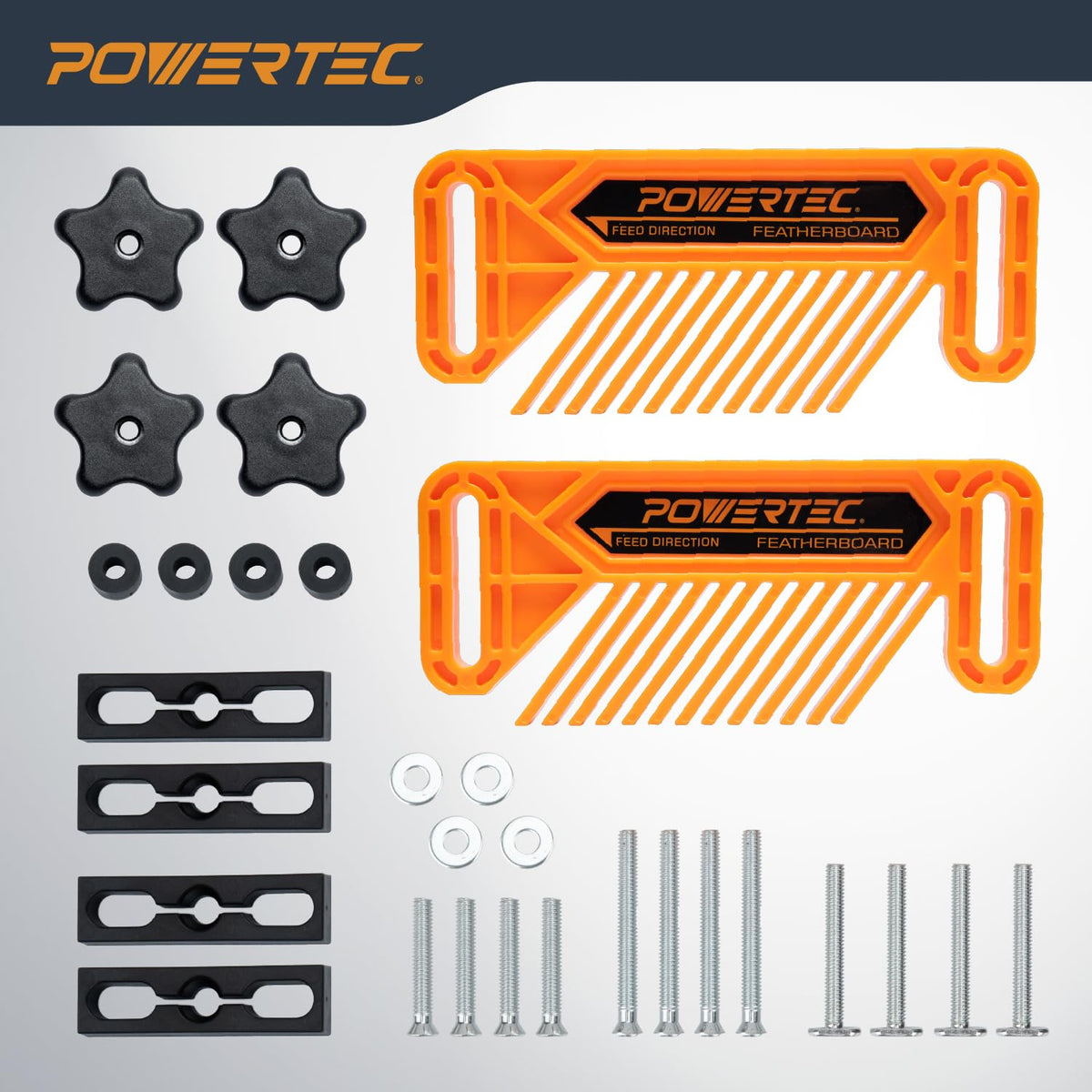 POWERTEC 71553 - Tabla de plumas para sierra de mesa, 2 unidades