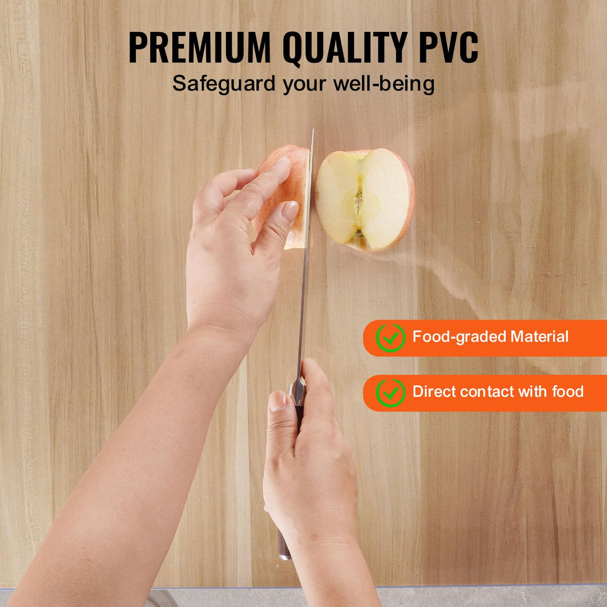 VEVOR Mantel Transparente Rectángulo 106,7x182,9 cm Mantel de PVC para Mesa Espesor de 2 mm Protector de Mesa de PVC Impermeable Fácil de Limpiar para Oficina, Cocina, Restaurante, Comedor