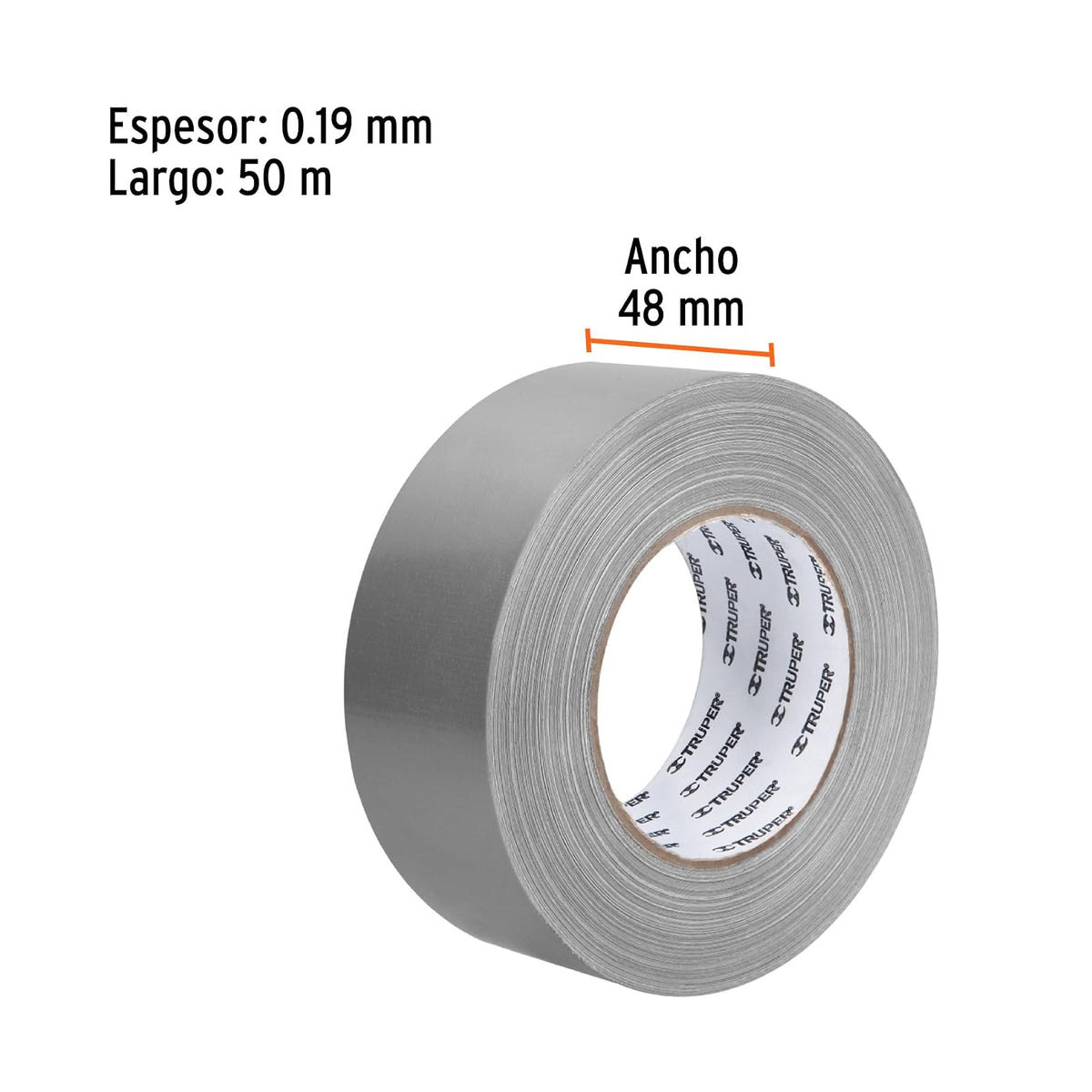 Truper CDU-50X, Cinta para ducto resistente a altas temperaturas, 50 m