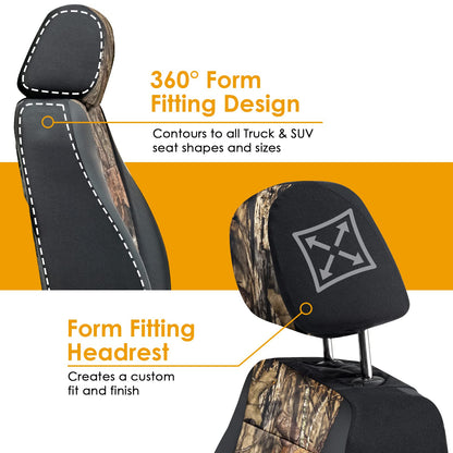 LPI Truck Mossy Oak Fundas de Asiento Delanteras para SUV y Camión, Bolsillos de Almacenamiento, Organizador Molle, 1370059