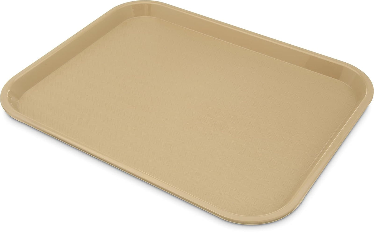 Carlisle Bandeja de Plástico para Cafetería, Antideslizante - Beige - 17.9" x 14" x 1" - Cafe®