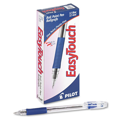 Pilot EasyTouch Bolígrafo Retráctil, Tinta Negra - Azul - 12 count (Pack of 1)