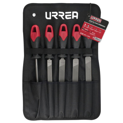 Urrea UFJB5 Juego de limas combinadas con mango , 5 piezas