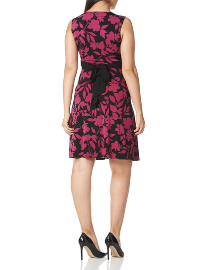 Donna Morgan Sleeveless Faux Wrap Color Block Matte Jersey Dress Vestido Casual Mujer
