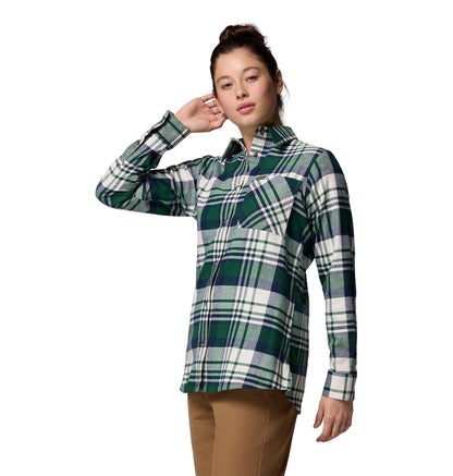 Columbia Calico Basin - Camisa de Manga Larga de Franela para Mujer