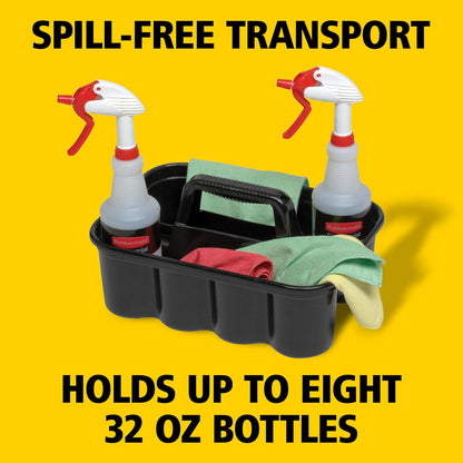 Rubbermaid Commercial Products – Caddy Porta Botellas y Herramientas para Carros de Limpieza, Organizador de Productos de Limpieza, Negro FG315488BLA