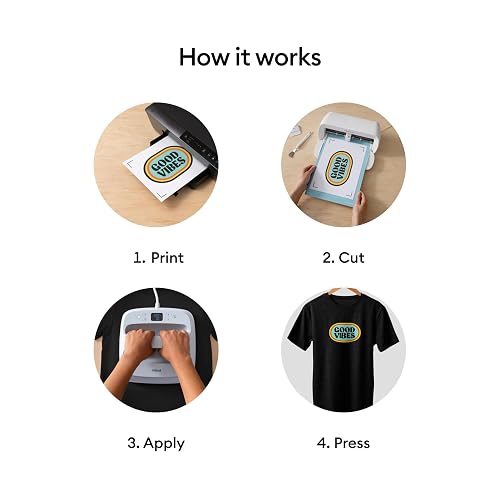 Cricut - Impresora termoadhesiva para telas oscuras, 10 hojas | 10 hojas, 8,5 x 11 in, impresora de inyección de tinta, compatible Joy Xtra, Explore, Maker