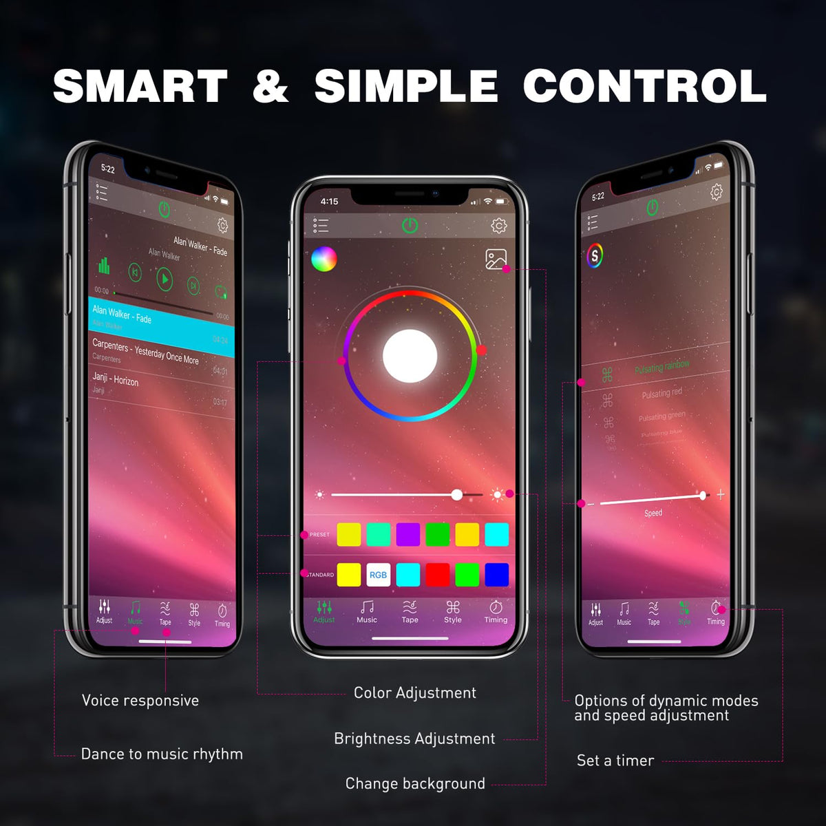 Nilight - Kit de luces LED RGB, 6 cápsulas de neón multicolor con control de aplicación Bluetooth, modo de música intermitente, IP68, luz exterior para camión, ATV, UTV, RZR, SUV