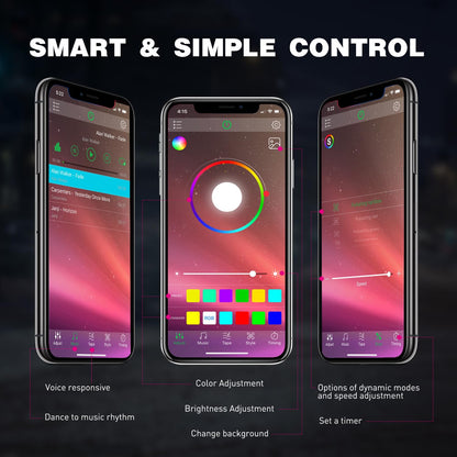 Nilight - Kit de luces LED RGB, 6 cápsulas de neón multicolor con control de aplicación Bluetooth, modo de música intermitente, IP68, luz exterior para camión, ATV, UTV, RZR, SUV