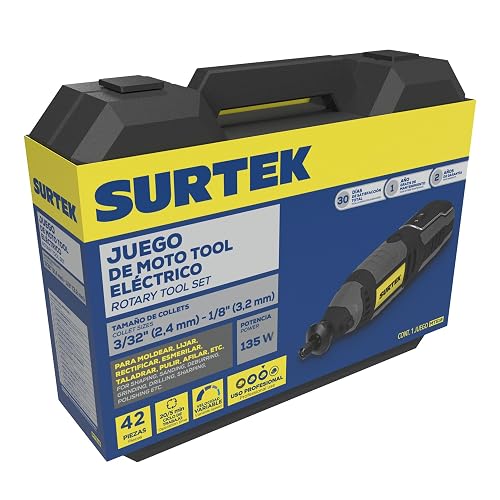 Surtek MT518 Juego de moto tool eléctrico 1/8" 135 W, 42 piezas