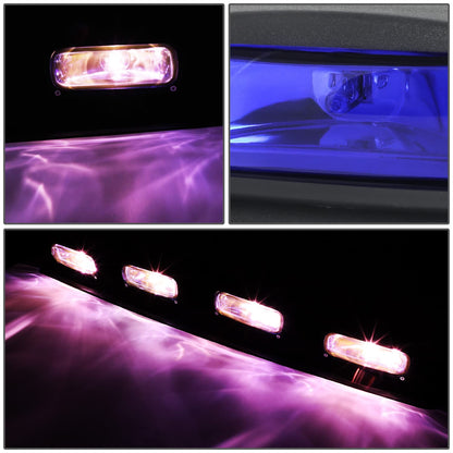 DNA Motoring FL-ZTL-359-BL Luz Antiniebla Universal de Techo con Arnés e Interruptor Interior, Lente Azul Carcasa Cromada